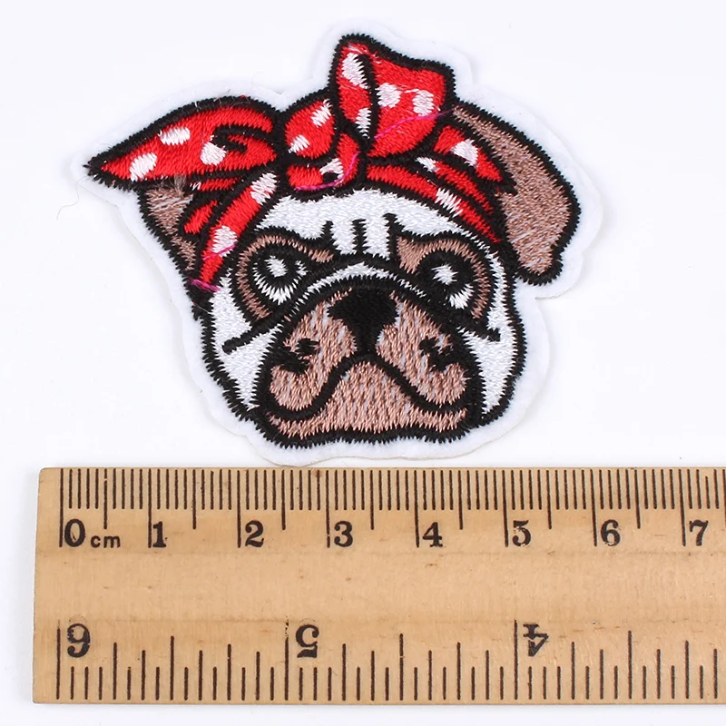 10pcs/lot Cartoon Dog Patch Embroidered Iron On Animal Stickers For Jeans Coats Sew On Garments Repair Appliques DIY bags Badge