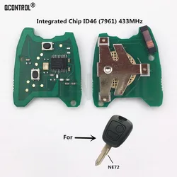 QCONTROL Car Remote Control Key Circuit Board for PEUGEOT 206 207 ID46 PCF7961 Electric Chip 433MHz 2 Buttons