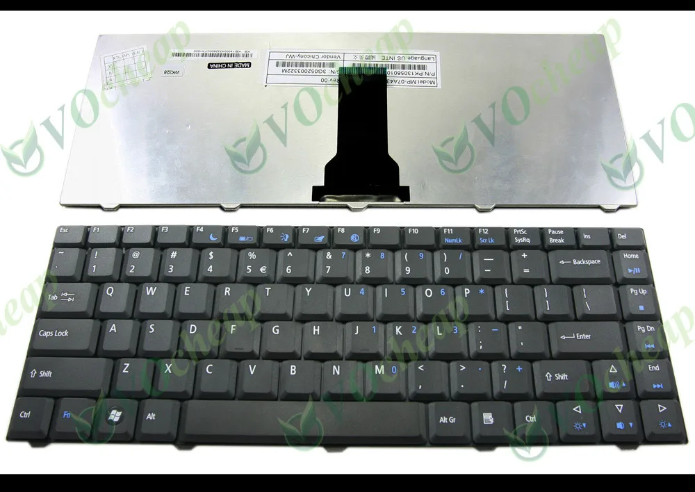 Nuevo teclado de ordenador portátil para Acer eMachines D520 D720 E520 E720 negro versión estadounidense-MP-07A43U4-698