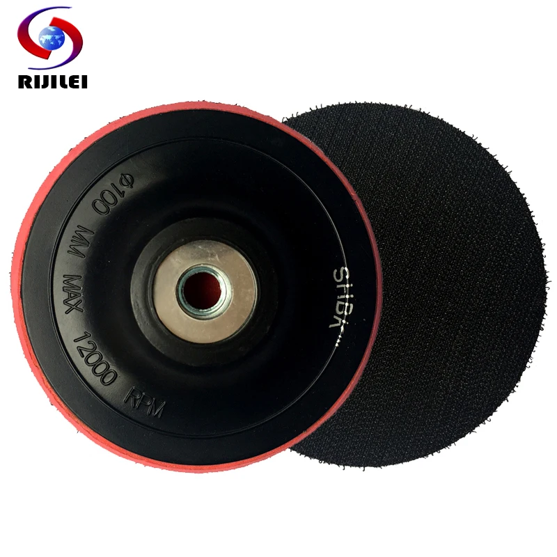 

RIJILEI M10 4Inch Rubber Backer of Polishing Pad 100mm Flexible Rubber Backer Holder Pad For Angle Grinder Polishing Tool 4HFR