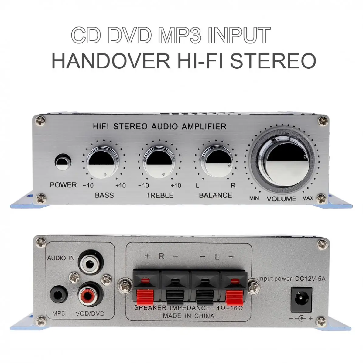 DC12V 5A 85dB Handover Hi-Fi Auto Car Digital Stereo Amplifier Support CD / DVD / MP3 Input for Car / Motorbike