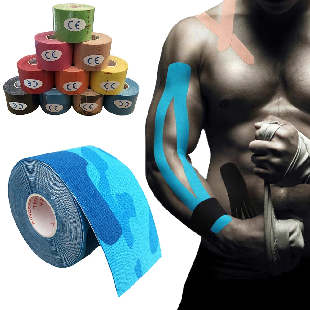 

5 Size Kinesiology Tape Muscle Bandage Sports Cotton Elastic Adhesive Strain Injury Tape Knee Muscle Pain Relief Stickers