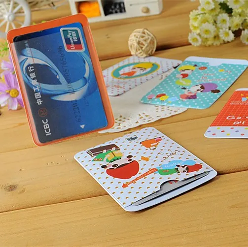 5Piece Hand-drawn Cartoon Fruit Double Two Card Set Of Bus Collection Binder Business ID Credit Card Holder Wallet Pocket Case