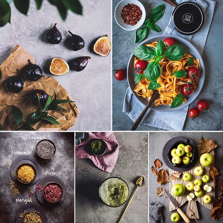 Фон для фотосъемки на рабочем столе, бумага, двусторонняя цементная текстура, аксессуары для студийных фотографий для еды, напитков, туалетных принадлежностей