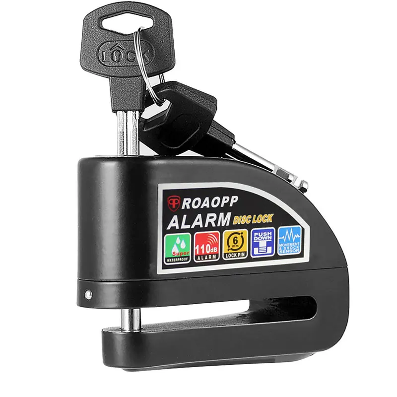 ROAOPP รถจักรยานยนต์ล็อคปลุกรถมอเตอร์ไซด์ Anti-Theft ALARM ล้อเบรคความปลอดภัยไซเรนล็อคสําหรับ Suzuki KAWASAKI BMW
