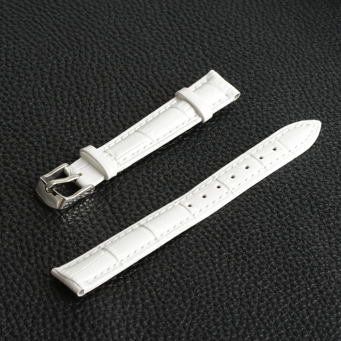 Brand New Dress Watch Strap Band White 18mm Genuine Leather Watchband Replacement horlogeband bande de montre