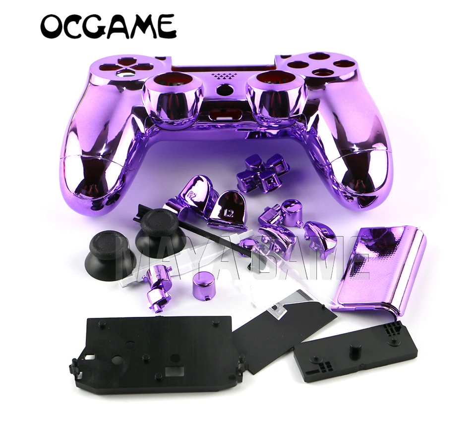 

OCGAME 10sets/lot Colorful Chrome Controller Handle Shell Housing Cover For Sony Playstation 4 for PS4 Controller Shell