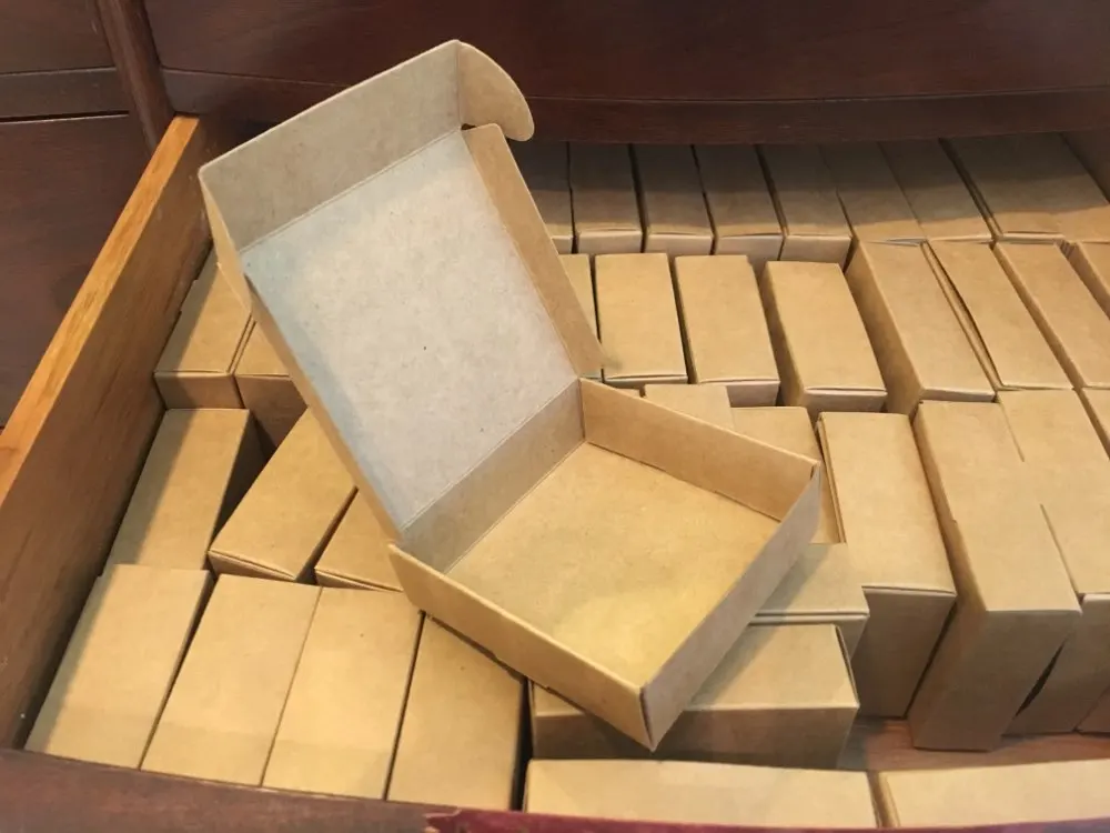 100Pcs Kraft Paper Gift Packaging Box Custom Carton Cardboard Box Handmade Soap Jewelry Candy Packages Paper Box Small
