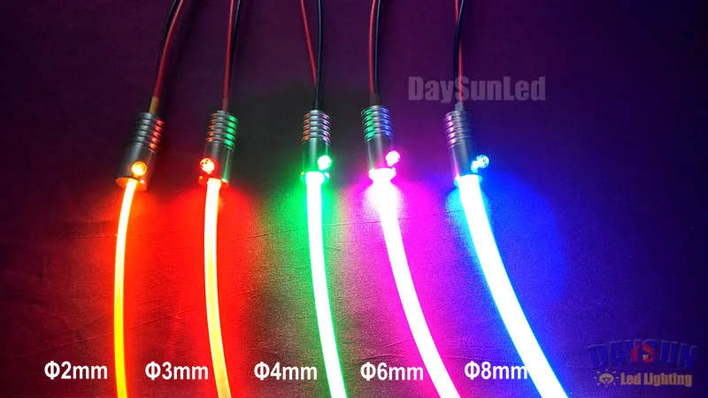 New 9 Colors Mini Optic Fiber Light Source for Car Atmosphere Light DC12V 1.5W Led Light Source Mini Light Holder LED Emitter