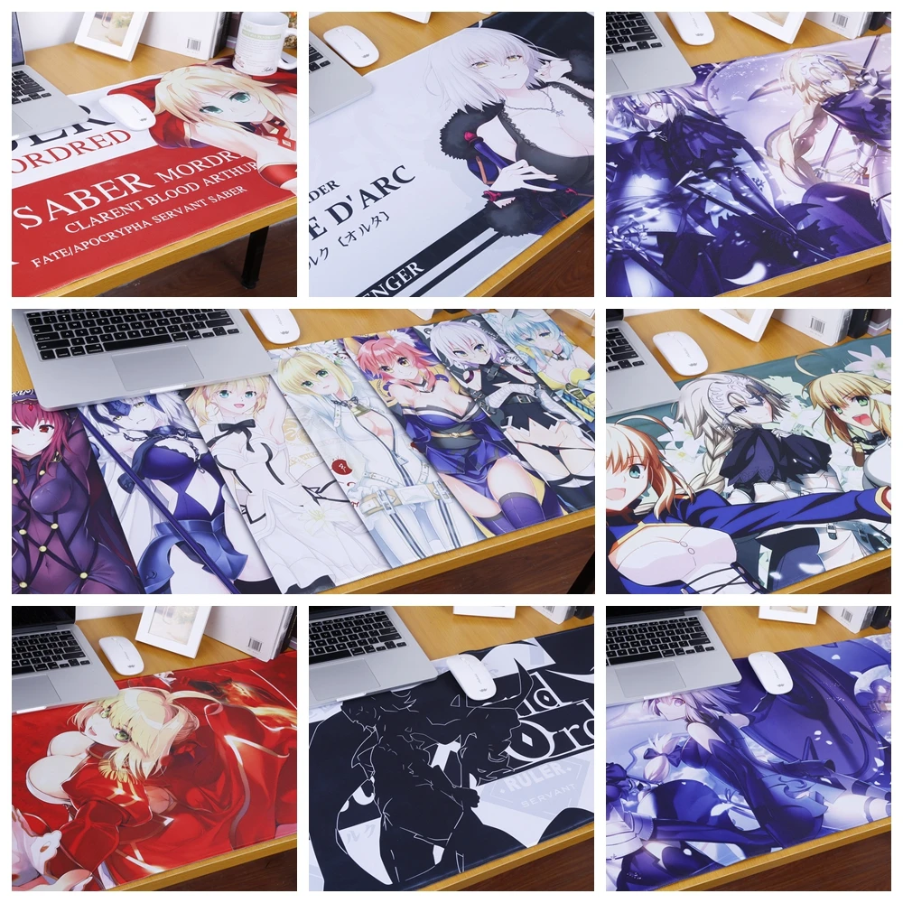 Anime Fate Grand Order Jeanne d'Arc Alter Saber Nero Claudius Mordred Shielder Matthew Mouse Pad Mat 40*90cm Mousepad Large FGO