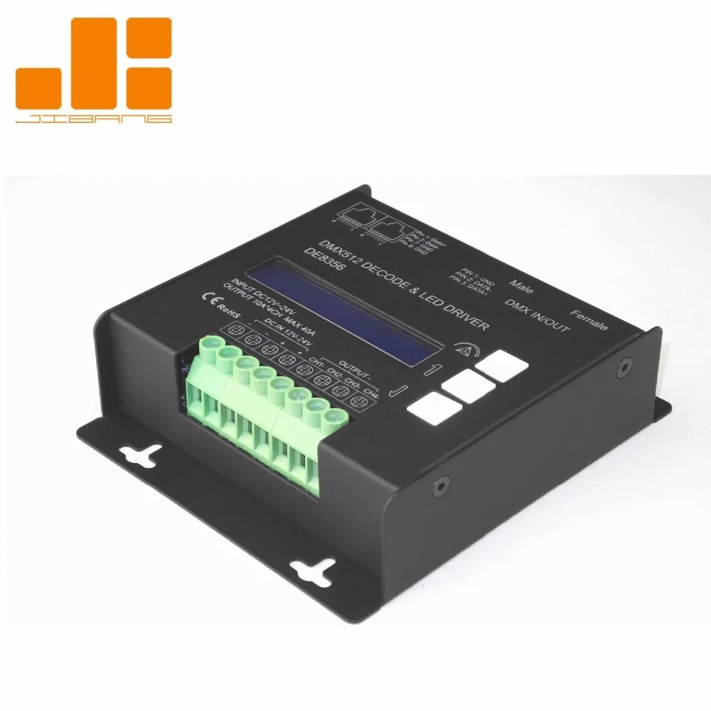 Free Shipping CE ROHS 4 ch RGBW dmx decoder ,10a*4 ch xlr/rj45 dmx in/out, 4channels/12-24V/40A  pn:DE8356