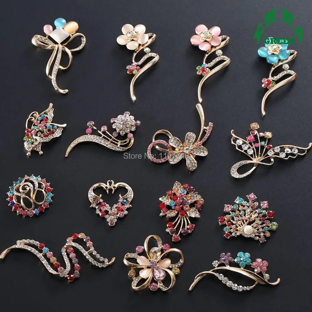 Bouquet Cluster Flower Colorful Rhinestone Embellishment 10pcs Beautiful Crystal Flat Back Buttons for Christmas Jewelry