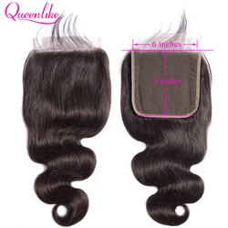 Queenlike-extensiones de pelo brasileño Remy, accesorio capilar ondulado de 6x6, prearrancado con pelo de bebé, pelo Natural de encaje grande, cierre de encaje suizo