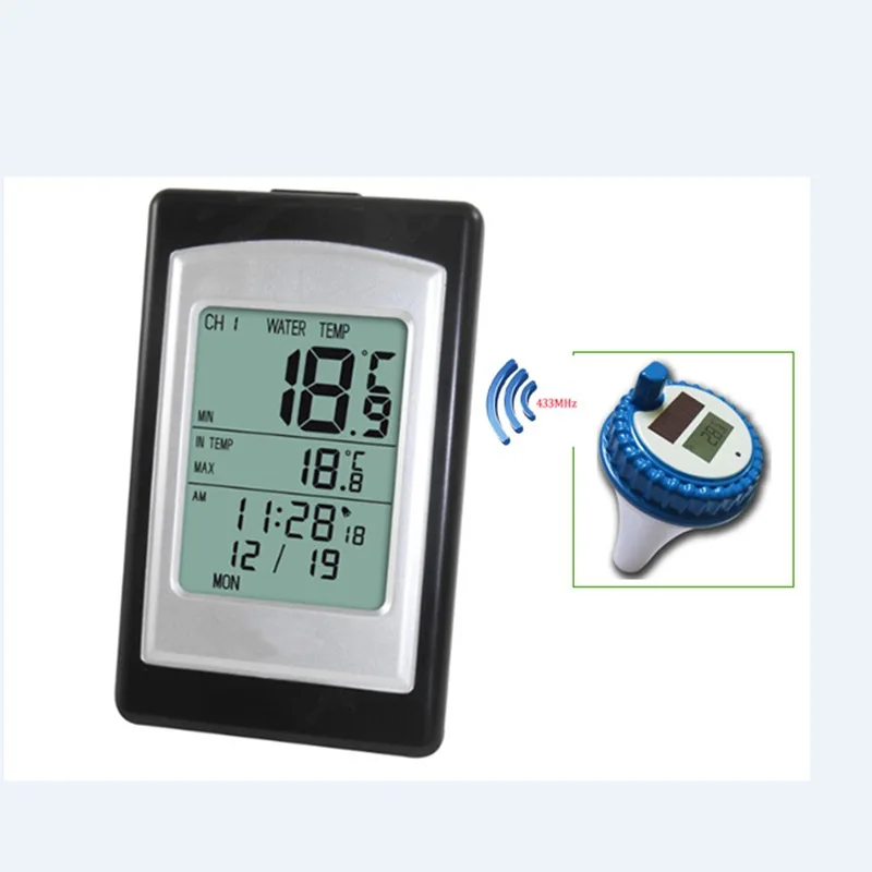 Wireless thermometer and hygrometer, floating swimming pool pool solar thermometer WT0124