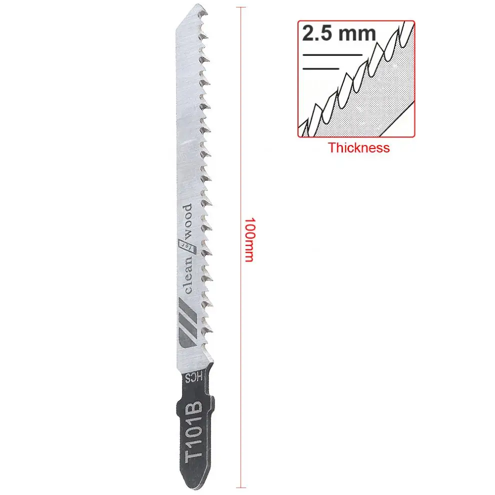 5 Stks/partij T101b 100Mm Hoog-Koolstofstaal Reciprozaag Zaagbladen Rechte Snijdende Jigzaag Voor Houtbewerking Kunststof Pvc