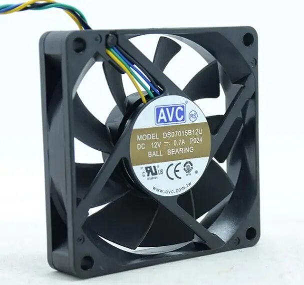 

NEW AVC 7015 7CM 4PIN Double Ball bearing DS07015B12U 12V 0.70A cooling fan