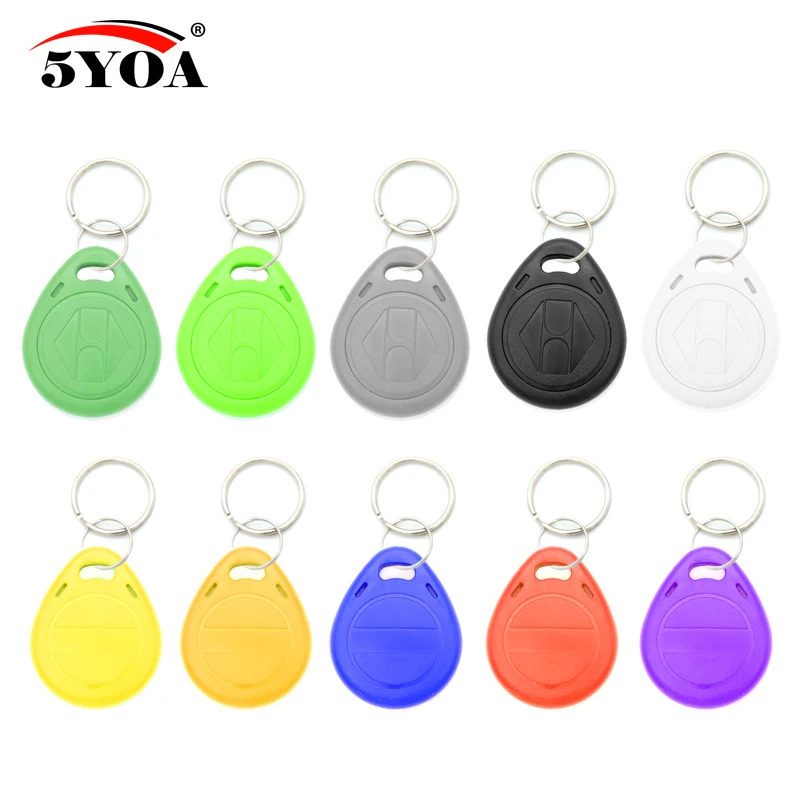 10pcs EM4305 T5577 Proximity Duplicator Clone Copy 125khz RFID Tag Record llavero Porta Chave Card Sticker Key Fob Token Ring