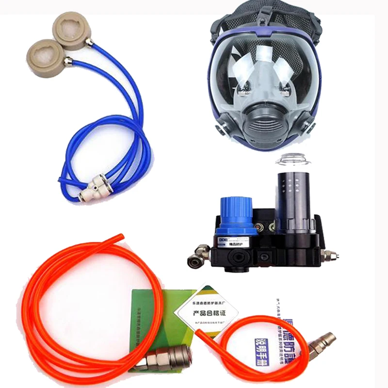 Chemcial Paint Spraying Supplied Air Fed Respirator System With 6800 Full face Respirator Gas Mask