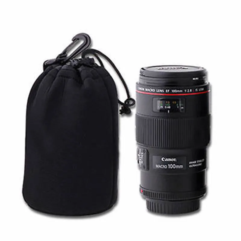 Camera Lens Case L size Large Soft Neoprene Waterproof DSLR lens protector Pouch Bag flexible for canon nikon sony dslr lens