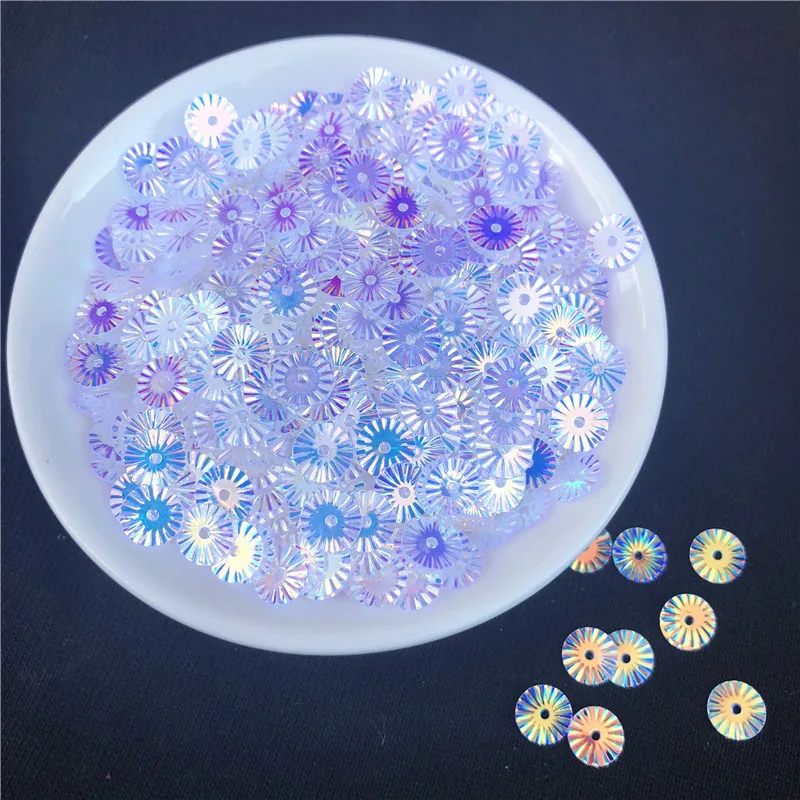 10g(750pcs) Size 6mm Round Embossed Flowers Shape loose sequins Paillettes sewing Wedding crafts For Women Garments Accessories