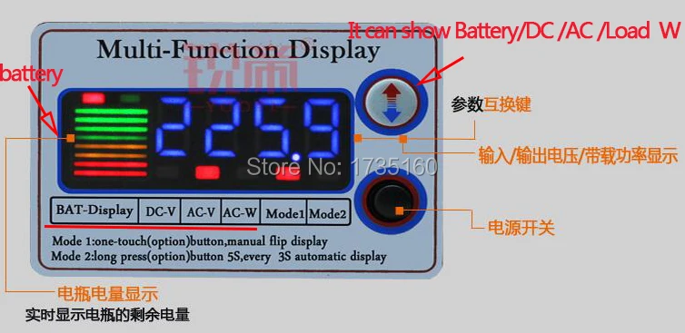 60V 3000W inverter pure sine wave converter DC 60v to AC 220v 230V 240V 50HZ with indicator light and cool fan