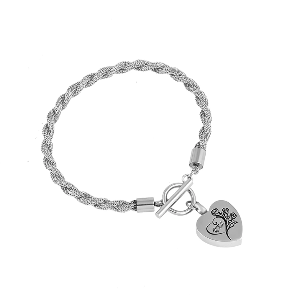 CJB5081 Beautiful  Bayby foot Urn Pendant Never Fade 316L Stainless Steel Cremation Bracelets  60mm Bracelets with charms