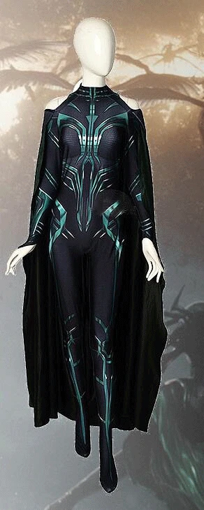 

Hela Cosplay Costume Adult women Halloween Costumes Cosplay Ragnarok Hela Costume Custom made Jumpsuit with Cape