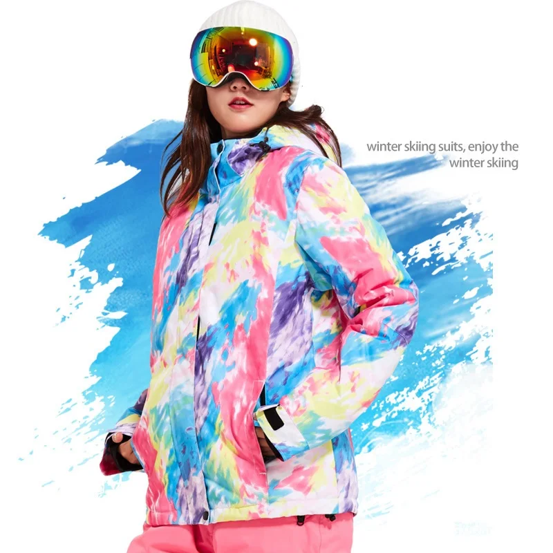 Thick Warm Women Ski Suit Waterproof Windproof Skiing and Snowboarding Jacket Pants Set Female Snow Costumes Winter Outdoor Wear