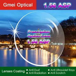 High Quality Radiation Protection Index 1.56 Clear Optical Single Vision Lens HMC, EMI Aspheric Anti-UV Prescription Lenses,2Pcs