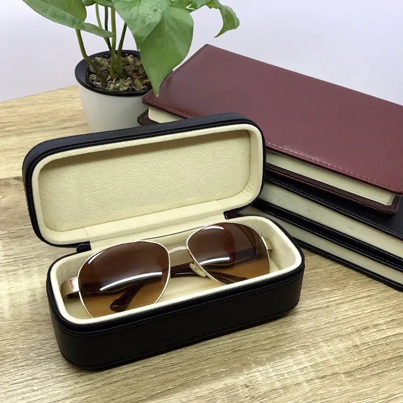 High Quality PU Leather Sunglasses Case Unisex Women Glasses Protection Boxes Case Men's Big Model Fashion Glasses Gift Box