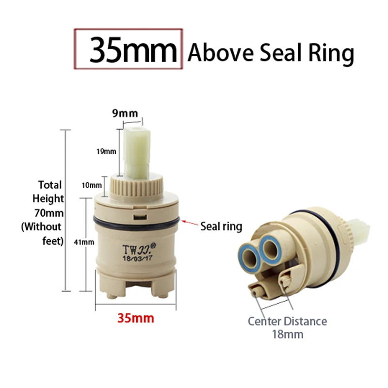 Ceramic Tap Cartridge 35/40mm – Replacement Disc Valve For Single Lever Bathroom Or Kitchen Mixer Taps