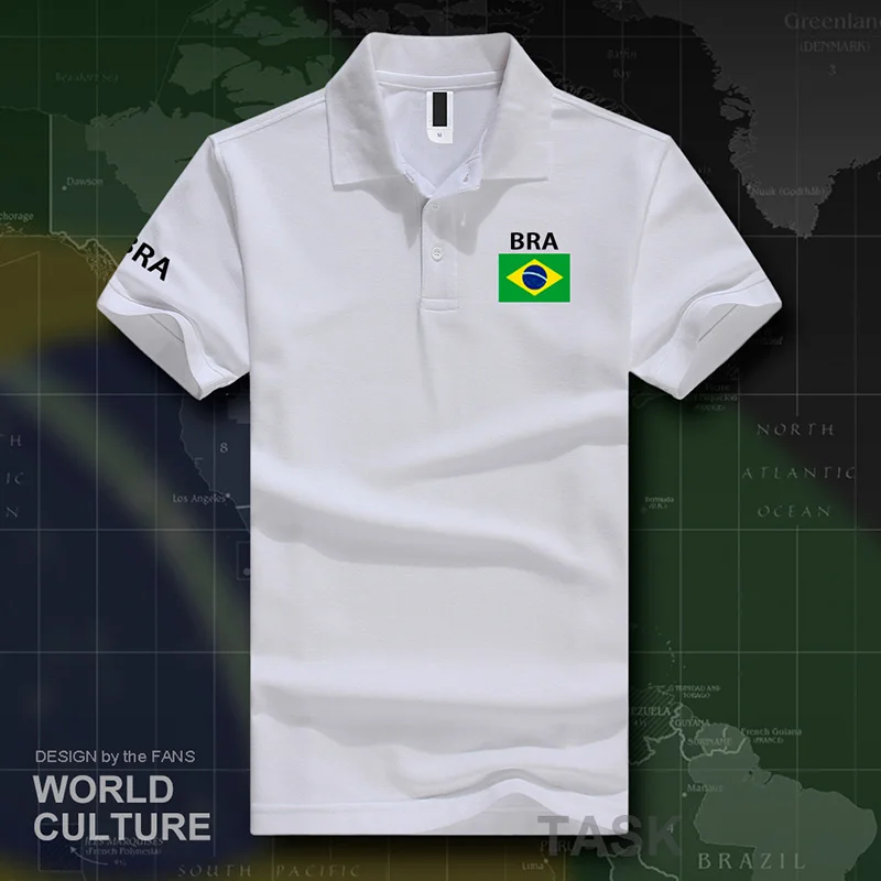 Brazil polo shirts men short sleeve white brands printed for country 2017 cotton nation team flag new brasil BRA Brazilian gyms