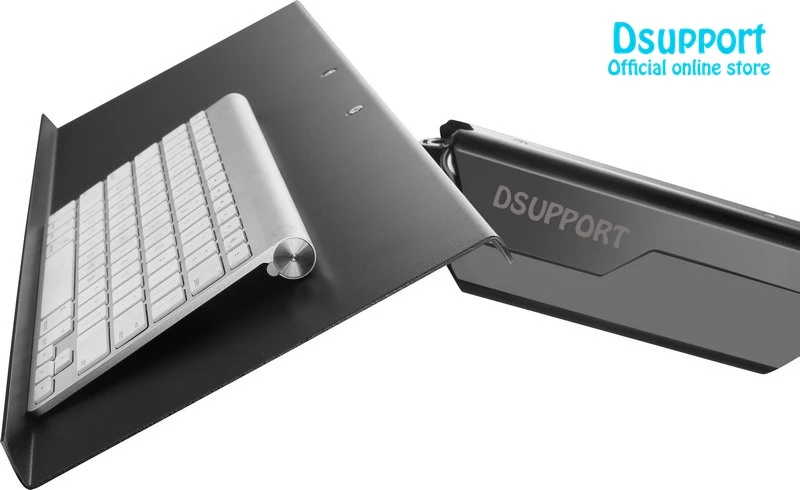 Bandeja para teclado con orificio de montaje VESA, soporte de 100x100mm para bricolaje, para teclado de trabajo fijo con brazo de soporte de Monitor