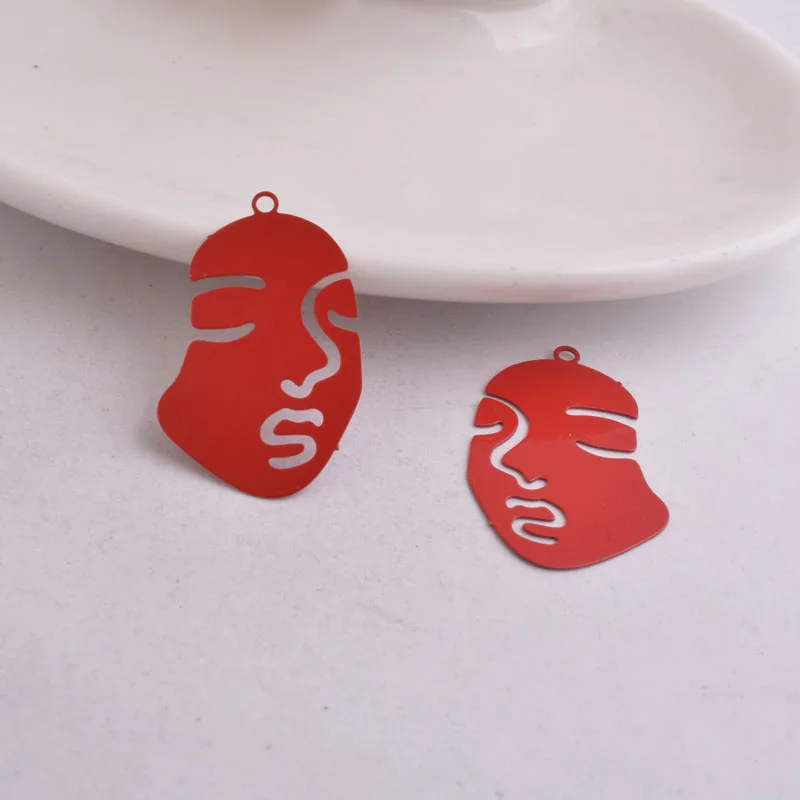 50 Stück AB5101 20mm*29mm Gesichtsmasken-Anhänger Gesichtsform-Artikel Anhänger DIY Ohrringe Schmuck – Detail 13