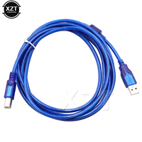 Hot Sale USB 2.0 Printer Cable Type A Male to Type B Male Dual Shielding High Speed Transparent Blue by 0.3m,1.5m,3m 5m(about)