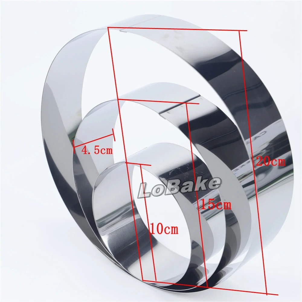 3pcs/set 4, 6, 8 inches round circle shape fine Stainless Steel Mousse Ring cake mold DIY cake tower for wedding birthday party