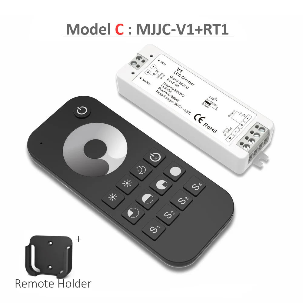 LED-Dimmer-Schalter, 12 V, 24 V, PWM, 2,4 G, LED-Touch-RF-Funkfernbedienung, 5 V, 36 V, Smart-WLAN-Dimmer-Controller für einfarbige LED-Streifen