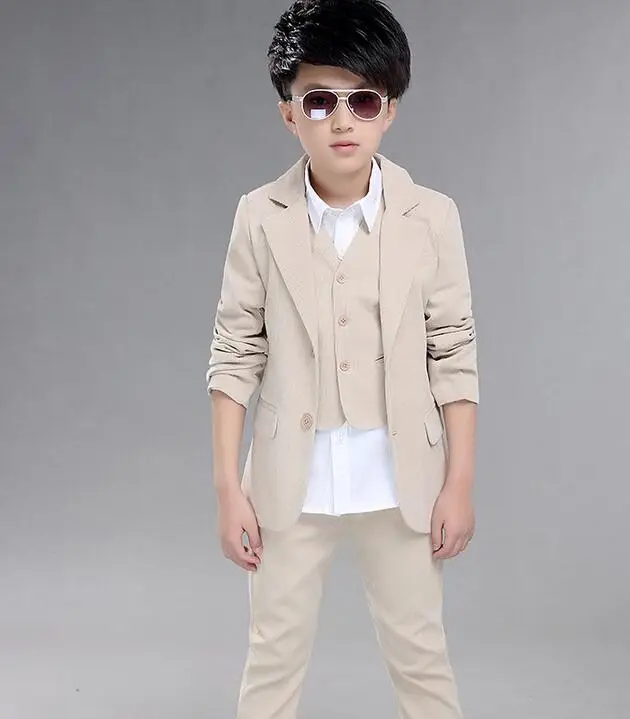 Boys wedding suit Kids Tuxedos Page boy Outfits 3 pieces Autumn Clothing sets Boys blazer suit Corduroy Occasion Suits