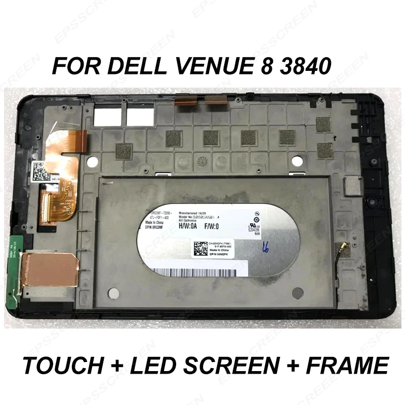 for Dell VENUE 8 3840 DP/N 00NDFK 0RG3MF 08F04R B080UAN01.4LCD Touch Screen Panel  digitized frame bezel display 5613W FPC-1