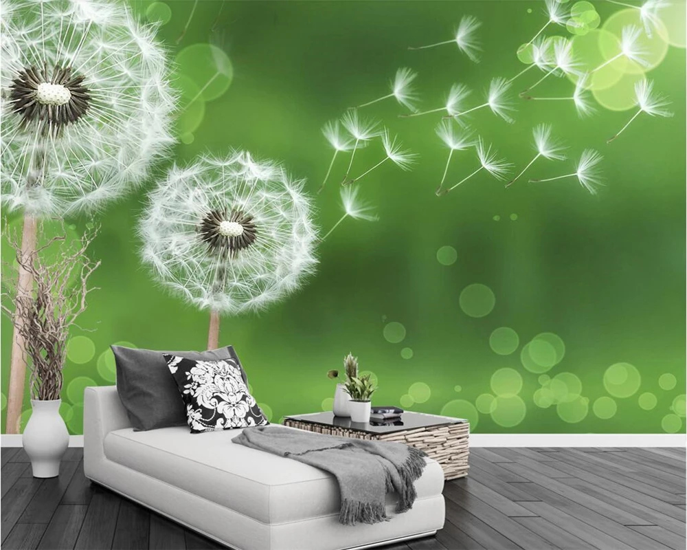 

Beibehang Custom wallpaper dandelion background rural wind TV background wall modern living room bedroom backdrop 3d wallpaepr