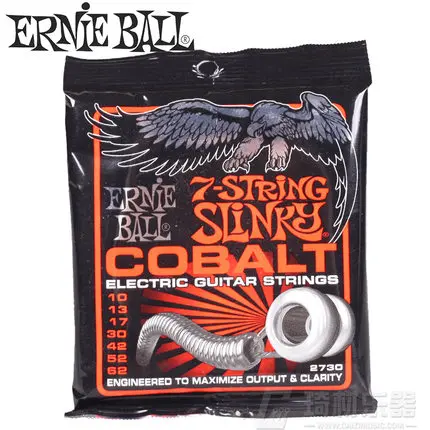 Ernie Ball 2730 Skinny Top Heavy Bottom Slinky 7-String Cobalt Electric Guitar Strings 10-62