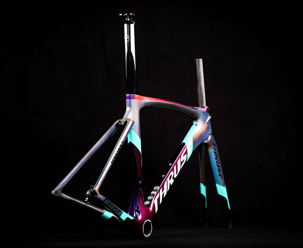 on Sale Thrust Bicycle Carbon Road Frame Aero Cyclocross Roadbike Frameset Chameleon Color 2 Years Warranty Bike Frame Framework