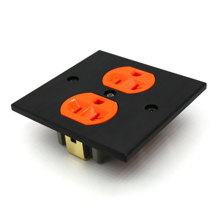 HI-End Koper US AC Duplex Vergaarbak Outlet Socket Distributeur HiFi Oranje kleur