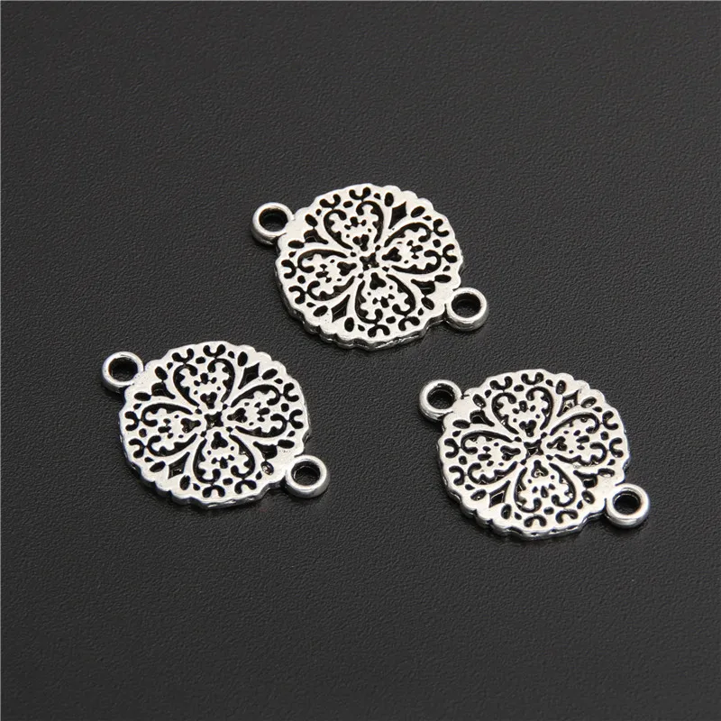 50pcs  Silver Color Clover Connectors For Jewelry Making Supplies Necklace Bracelet Connectors DIY Jewelry Findings A2749