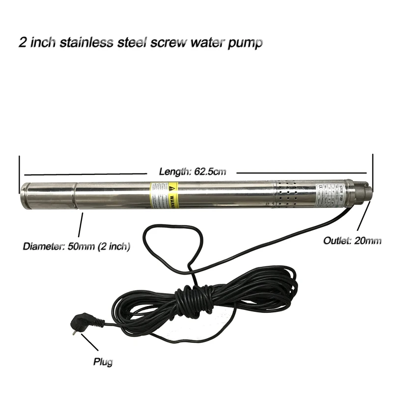 Imagem -02 - Bomba Poço de Água Submersível Polegadas 2000l h 30m 50 mm de Diâmetro 370w 220v Bomba Elétrica Polegadas