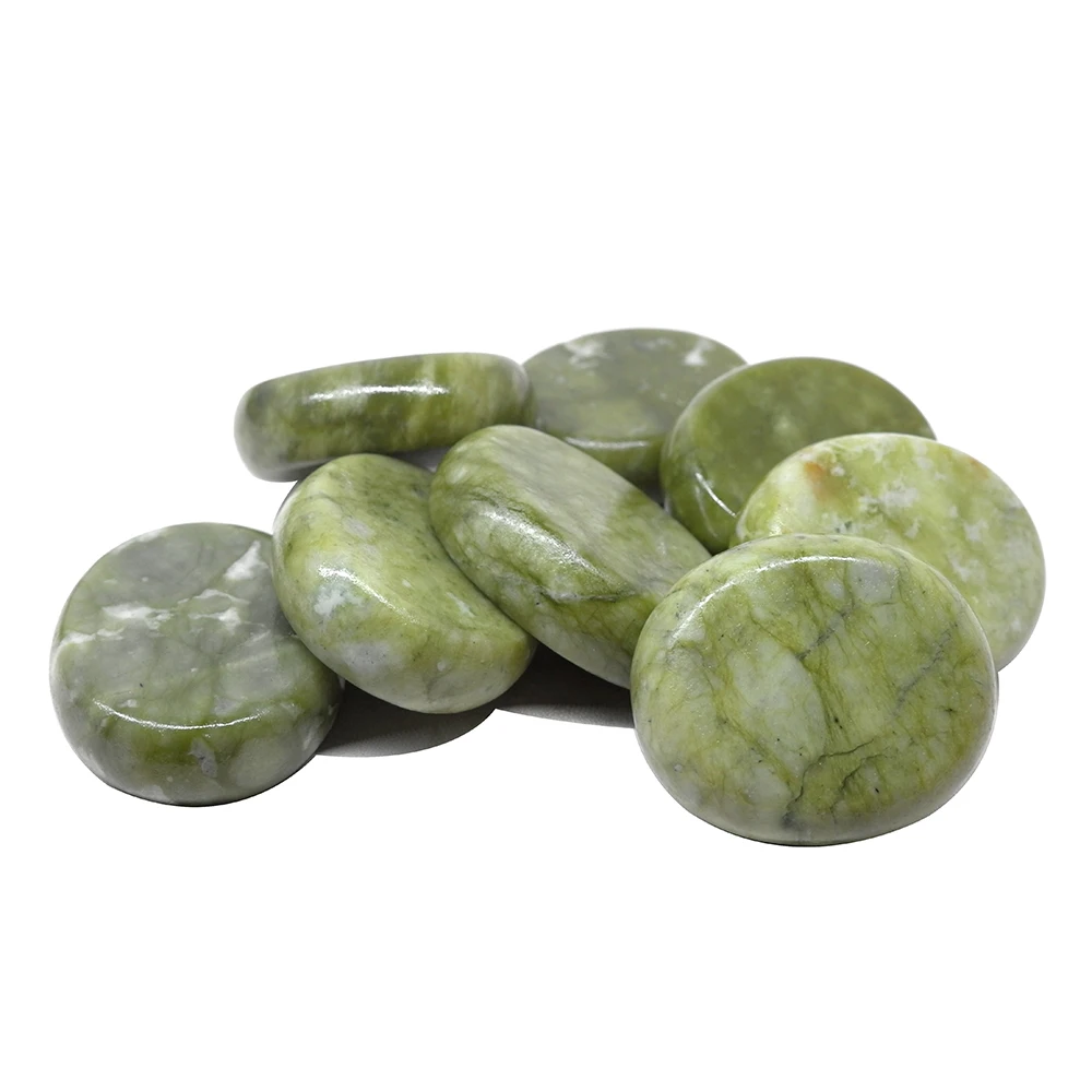 New Green Jade Body Massage Hot Stone SPA with Canvas CE and ROHS Relieve Pain Spa Relax Body Heating