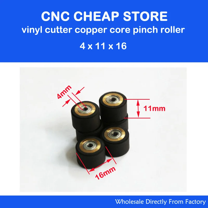 

10pcs/lot Pinch Roller Roland Mimaki Graphtec CE5000 120 Vinyl Cutter Cutting Plotter PUSH Pressure Wheel 4x11x16mm