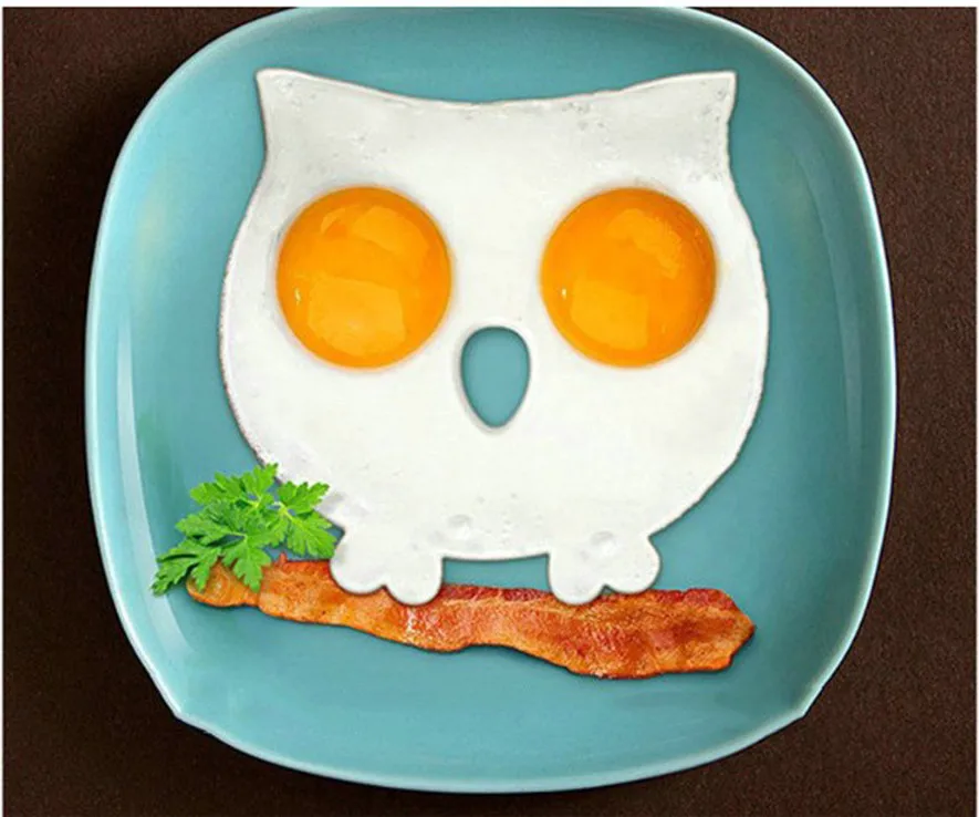 Kitchen Accessories Cooking Tool Silicone Rubber Egg Mold Non-Stick Owl Shape Eggs Fried Frying Mould Pancake Egg Ring Shaper