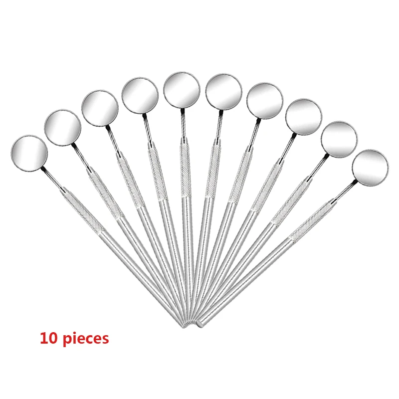 

Dental Mirror Stainless Steel 10 Pieces Dentist Oral Care Mouth Mirrors Dental Lab Tools Teeth Whitening Dentistry Instrument