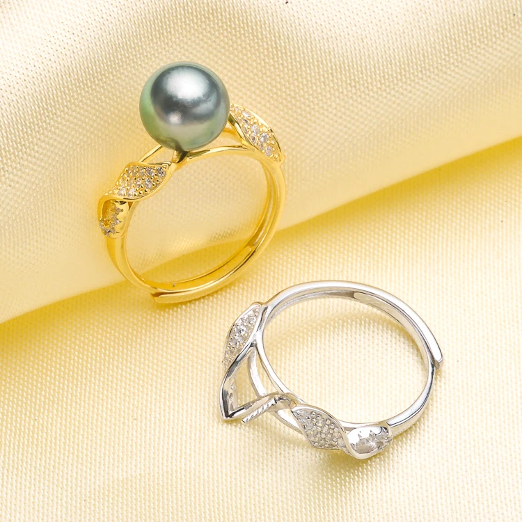 

Fashion Design Pearl Rings Holder S925 Sterling Silver Rings Settings Women DIY Rings Jewelry Findings 3Pieces/Lot